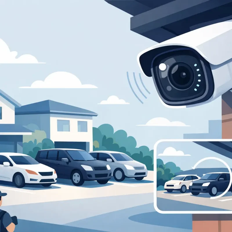 Cámara para vigilar estacionamiento residencial